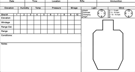 Data Book Sniper Range Card Printable Sketch Coloring Page