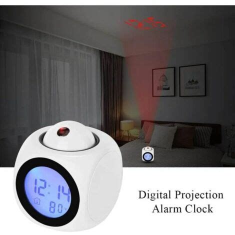 Horloge Digitale De Projection Silencieux LED Reveille Matin 12 24h