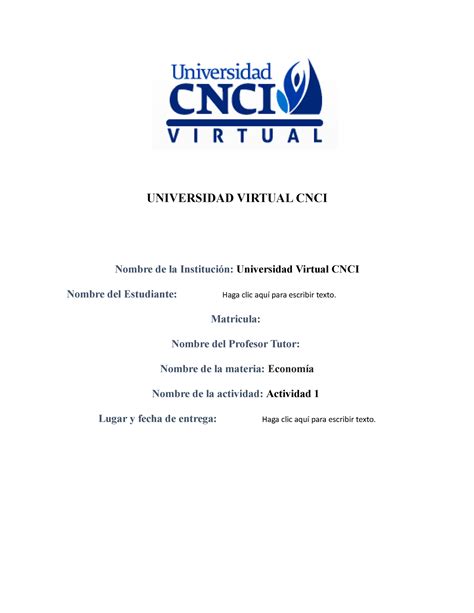 Actividad 1 Cnci Universidad Virtual Cnci Nombre De La Institución