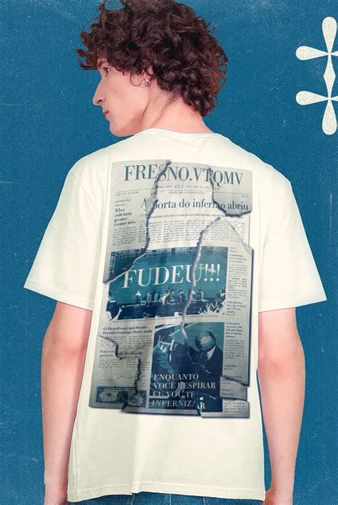 Camiseta Masculina Fresno Fudeu!!! Jornal