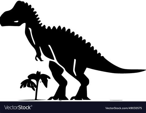 Dino Black And White Isolated Icon Royalty Free Vector