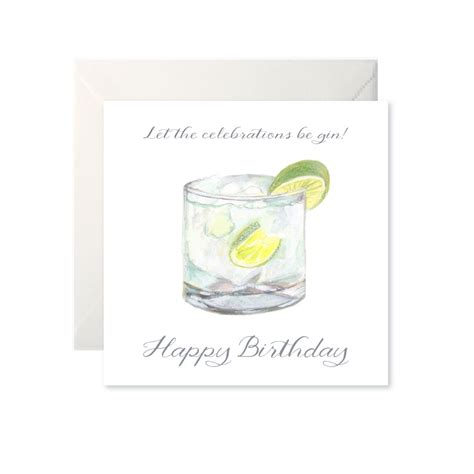 Gin And Tonic Birthday Card Etsy