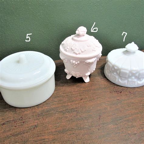 Milk Glass Dishes Choice of Vintage Decorative Candy or - Etsy