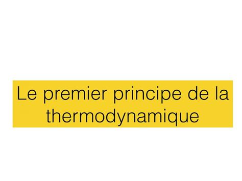 PDF Le Premier Principe De La Thermodynamique De Joule