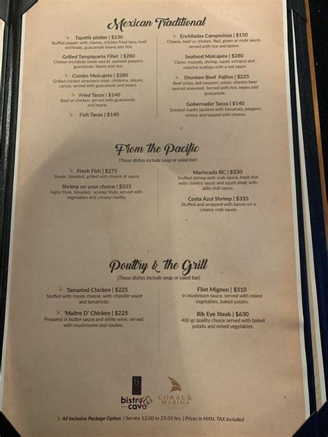 Menu At Marina Grill Pub And Bar Ensenada