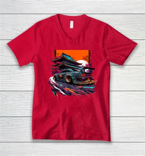 Japanese Retro Car Racing Drifting Art Jdm Legend Tuning V Neck T Shirt