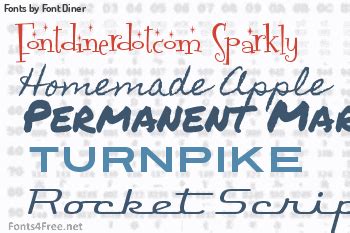 Fonts by Font Diner - Fontdinerdotcom Sparkly, Homemade Apple and ...