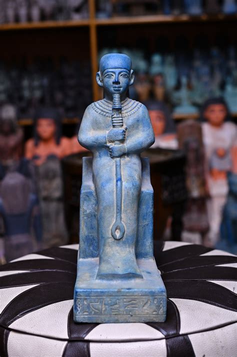 Egyptian Art Statue of God Craftsmen Ptah Large Heavy Stone Made in ...