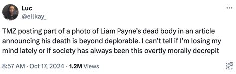 Fans Appalled At Tmz Sharing Photo Of Liam Payne After Death