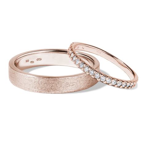 Rose gold wedding rings | KLENOTA