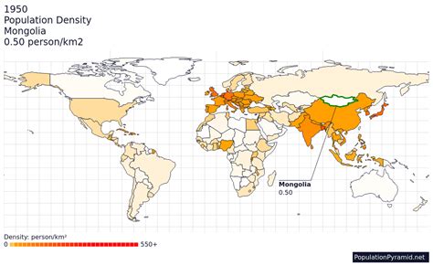 Population Density Mongolia 1950