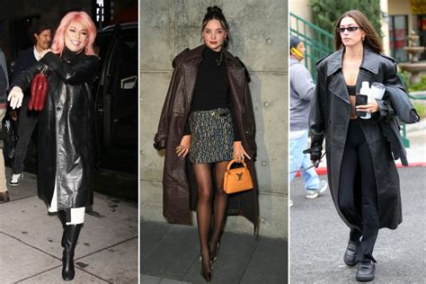 Celebrities Are Wearing Leather Trench Coats This Winter