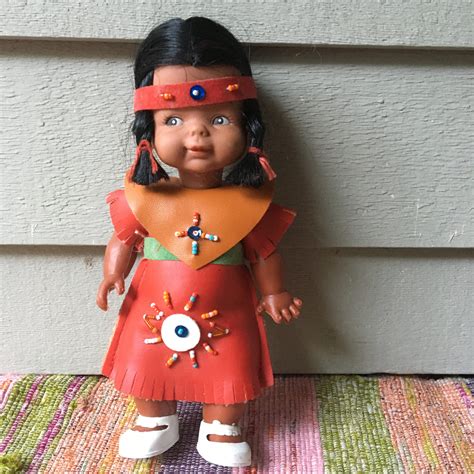 Vintage Native American Indian Dolls Set 1960s Native American Indian