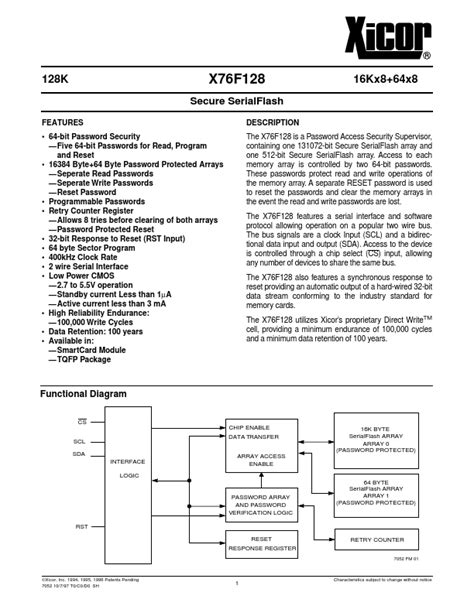 X F Datasheet Secure Serialflash