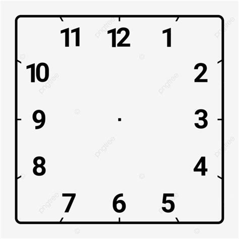 Square Clock Face No Hands Square Clock Clock Face Jam Kotak Png