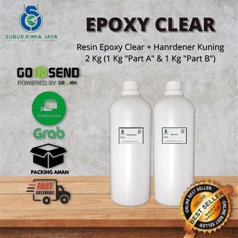 Jual Epoxy Resin Bening Clear Transparan Kg Hardener Kuning Kg