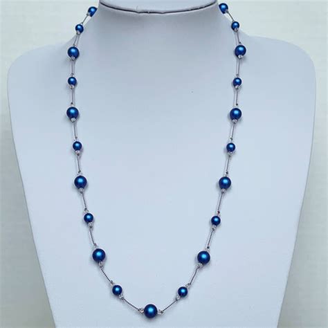 Swarovski Crystal Pearl Necklace Blissful Blue Love Your Rocks