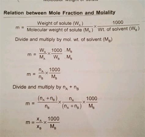 Calculate Molality Molarity And Mole Fraction