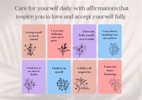 Self Love Affirmation Cards Printable Motivational Cards Self Care