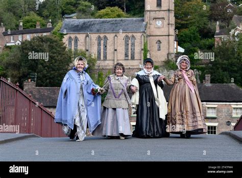 Ladies In Victorian Period Dress Costumes In Ironbridge Shropshire A