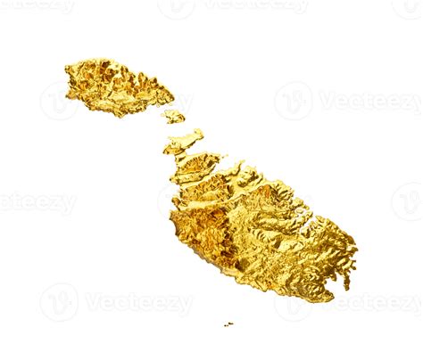 Malta Map Golden metal Color Height map 3d illustration 34374247 PNG