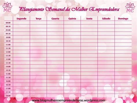 Tabela De Planejamento Semanal Para Imprimir Modelos Planejamento