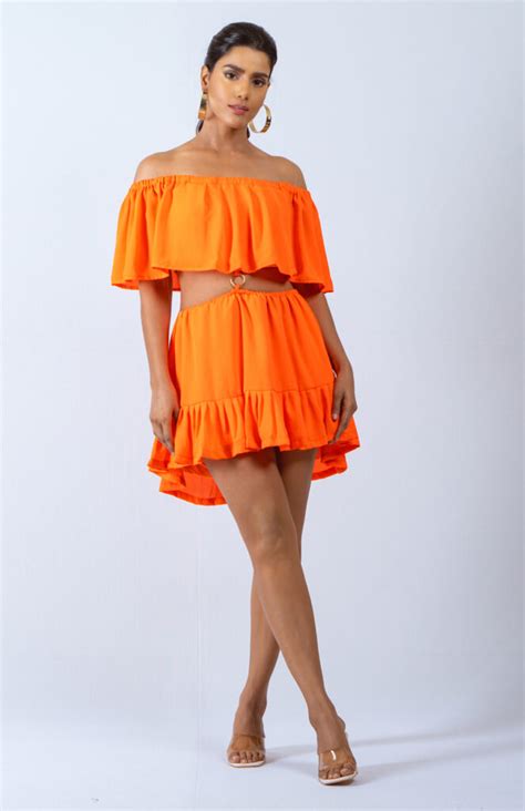 Off Shoulder Dress Ruffle Cutout Mini Kiran Gupta Label