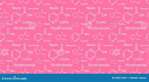 Niacinamide Molecular Formula Vector Illustration Nicotinamide