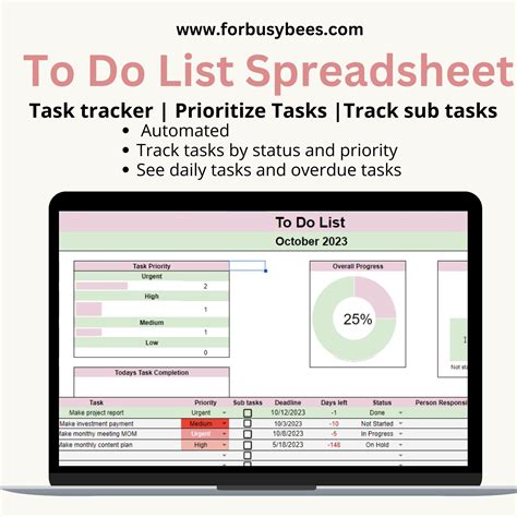 Prioritize tasks with To Do List template - For Busy Bee's