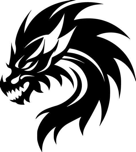 Dragon, Black and White Vector illustration 32413521 Vector Art at Vecteezy