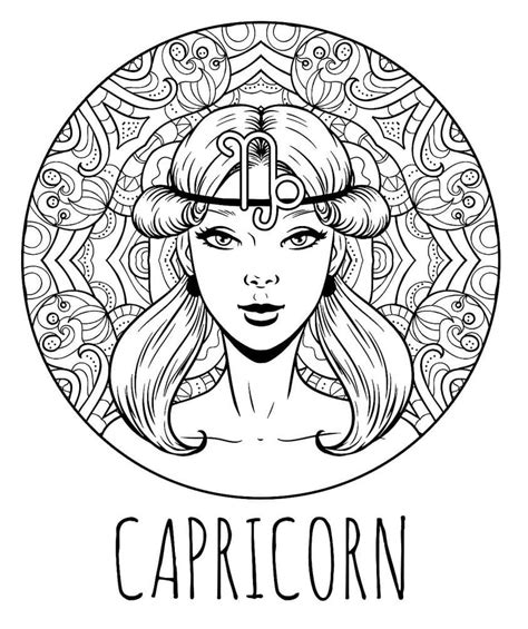 Coloring Scorpio Capricorn Pages Zodiac Astrology Adult Signs Virgo