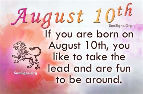 August 10 Famous Birthdays - SunSigns.Org