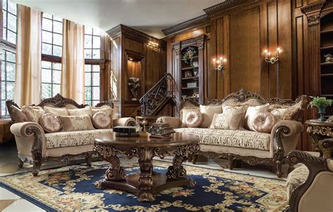 HD 6935 Homey Design Upholstery Living Room Victorian, European ...