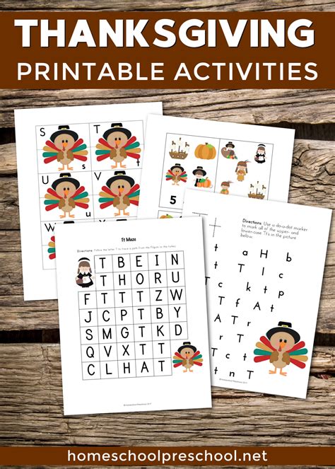 Free Preschool Thanksgiving Printable