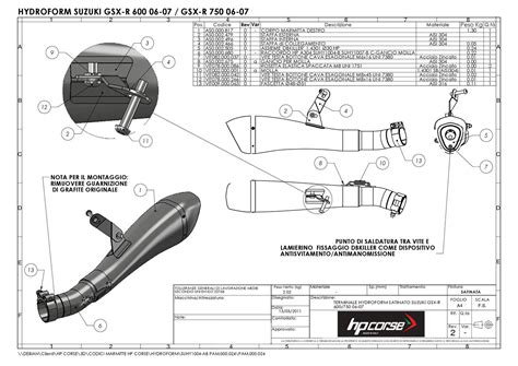 HP Corse SILENCER HYDROFORM SATIN SUZUKI GSX R 600 Rev 2