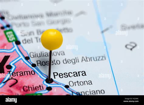 Pescara Pinned On A Map Of Italy Stock Photo Alamy