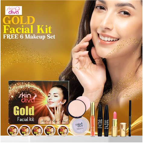 Buy Gold Facial Kit With Makeup Set Online At Best Price In India On