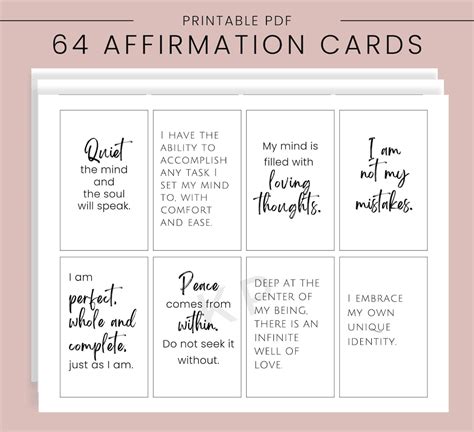 Affirmation Cards Printable Positive Affirmation Cards Printable