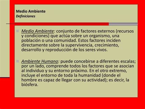 Ppt Medio Ambiente Definiciones Powerpoint Presentation Free