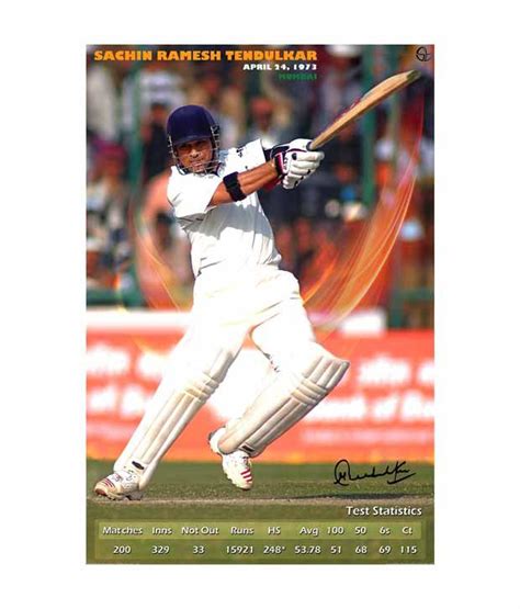 Sachin Tendulkar - Test Stats With Digital Signature (16 x 24 Inches ...