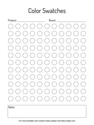 Printable Color Swatch Charts In PDF PNG And Formats InkPx