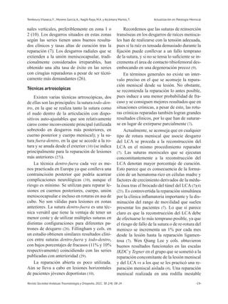 REVISTA SATO Actualización en patología meniscal pdf