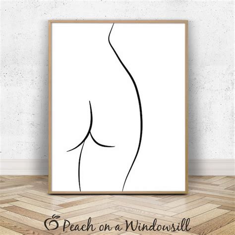 Nude Line Art For Bathroom Etsy