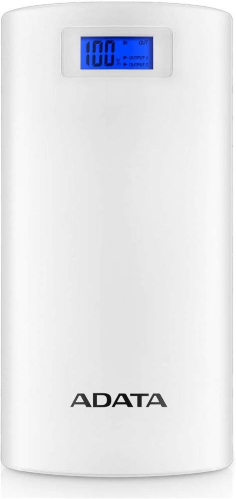 Adata P20000D Portable Power Bank 20000mAh White Powerbanks For