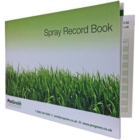 Chemical Spray Record Book Pesticide Application