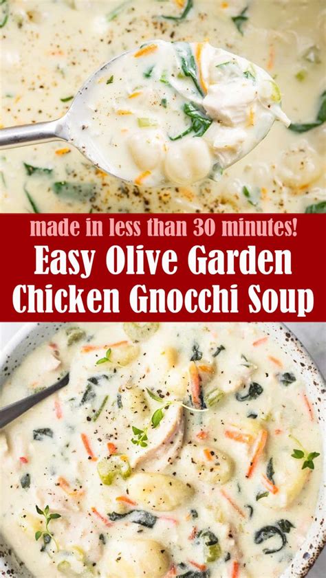 Easy Olive Garden Chicken Gnocchi Soup Recipe Olive Garden Chicken