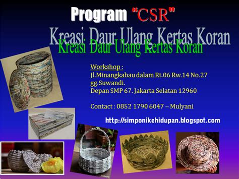 Program Csr Corporate Social Responsibility Pelatihan Kerajinan