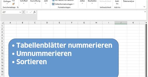 Excel Tabellenblätter nummerieren und sortieren professional