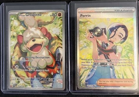 Twilight Masquerade Perrin 220 167 And Hisuian Growlithe 181 167 NM