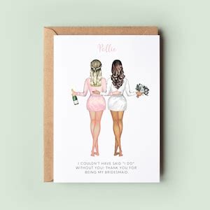 Personalised Bridesmaid Thank You Card Maid Of Honour Thank You